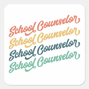 1/2- Back To School Vintage School Counsellor Square Sticker