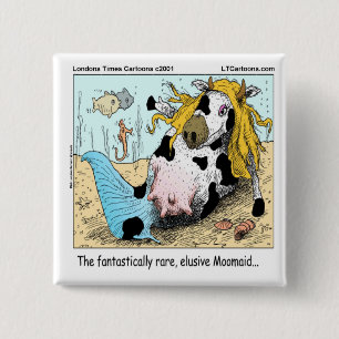 1/2 Cow 1/2 Mermaid Moomaid Funny 15 Cm Square Badge