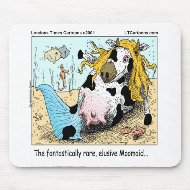 1/2 Cow 1/2 Mermaid Moomaid Funny Mouse Pad (Front)