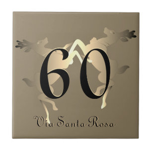 1-2 Digit Number Reindeer House Number and Street Tile