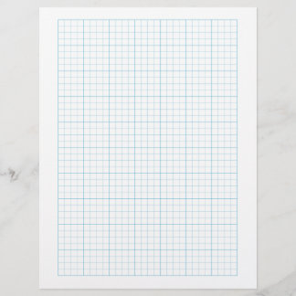 1/4 Inch Graph Paper (4 Squares Per Inch) - Blue Custom Letterhead