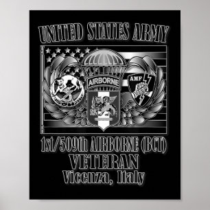 1_509th Airborne (bct) Veteran (front Design) Poster