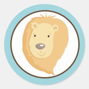 1.5" Envelope Seal Blue Jungle Lion