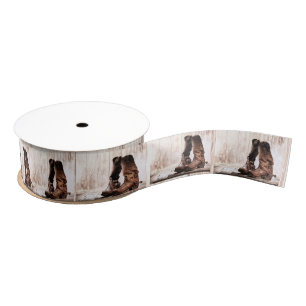 1.5" Grosgrain Ribbon boots country rustic western