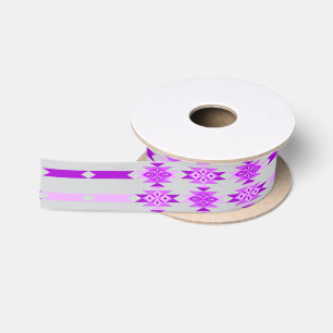 1.5 Inch Desert Diamonds on Grey Satin Ribbon