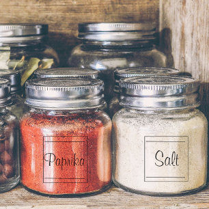 1.5 inch Square Transparent Pantry Kitchen Label