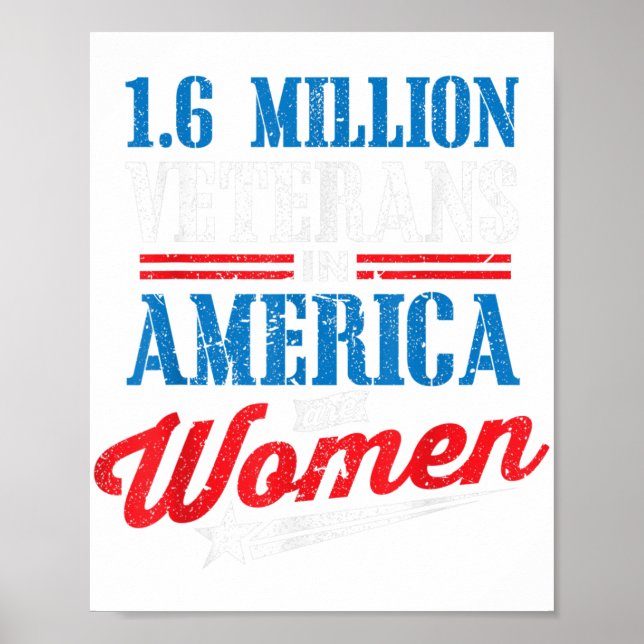 1.6 Million Female Veteran Women Veterans Day Gif Poster (Front)