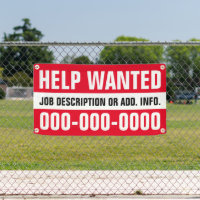 1.6' X 3' Help Wanted Banner