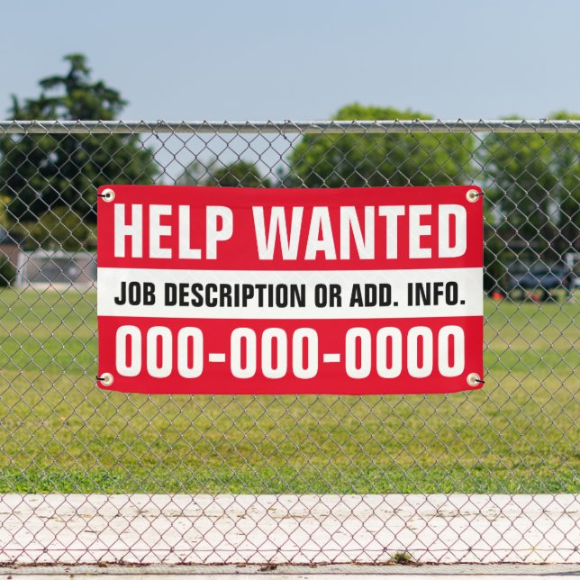1.6' X 3' Help Wanted Banner (Insitu)