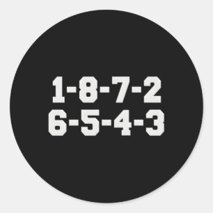 1-8-7-2-6-5-4-3 CLASSIC ROUND STICKER