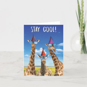 1 Adorable Birthday Card - Cool Giraffes
