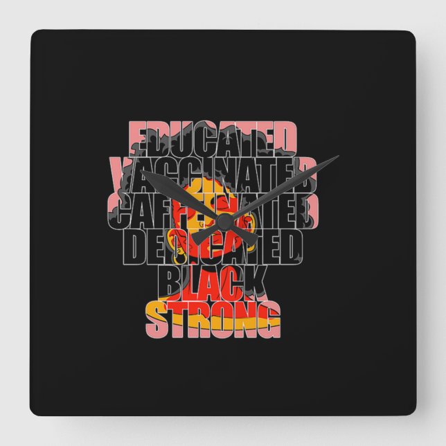 1 African American Woman Equality Black Strong Pro Square Wall Clock (Front)