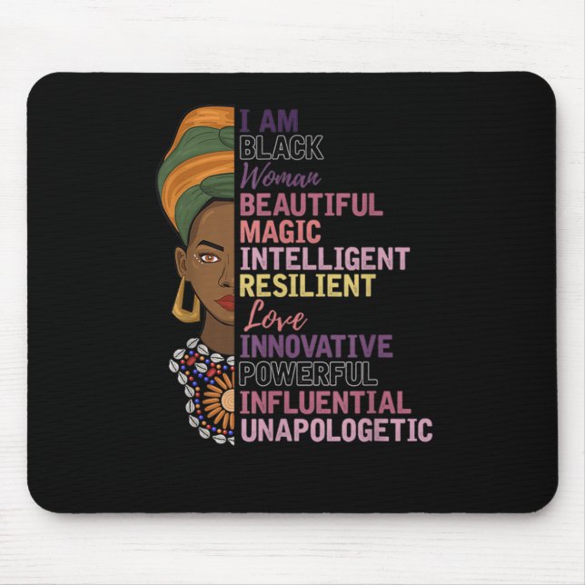 1 African Women Gift I Am A Black Woman Black Hist Mouse Pad (Front)