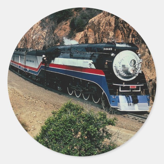 1 American Freedom Train (SP) 4449, Cape Horn, CA Classic Round Sticker (Front)