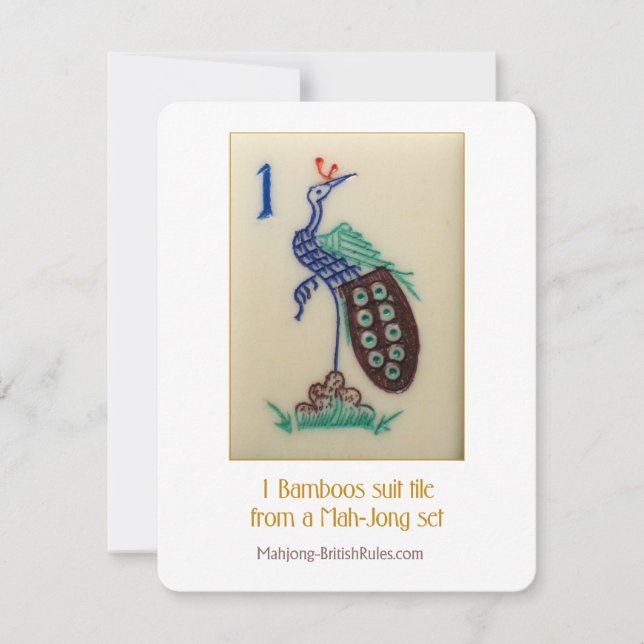 1 Bamboos suit tile – Explanatory card (Front)