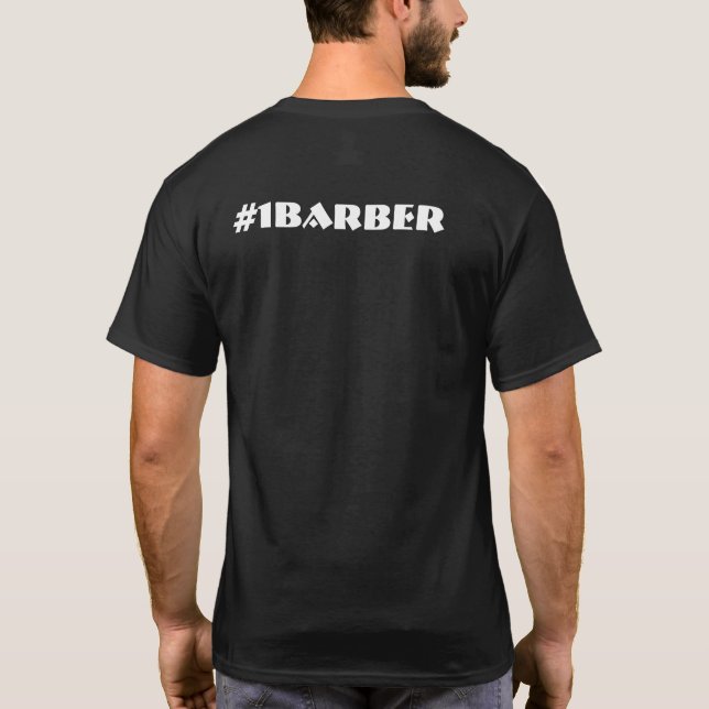 #1 Barber's Tools Men's Black T-Shirt (Back)
