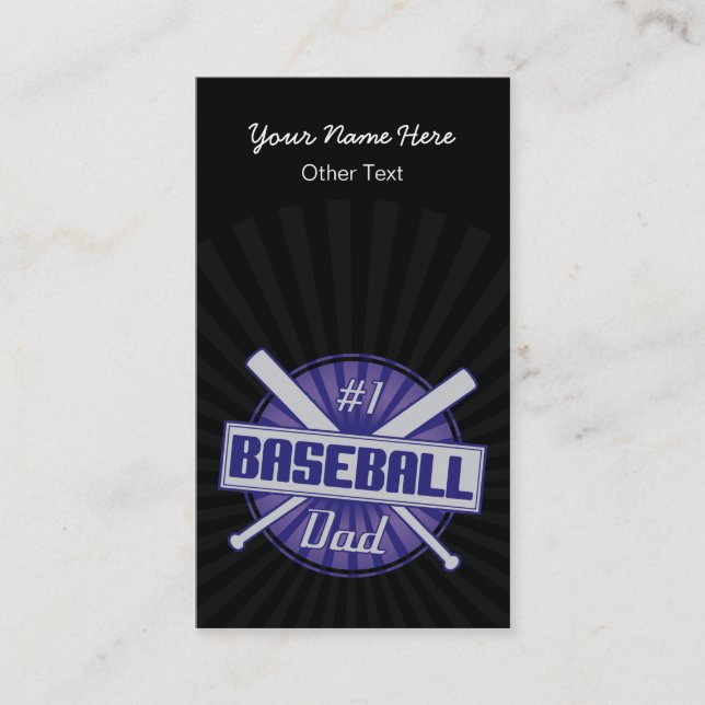 #1 Baseball Dad Customised Baseball Cards (Front)