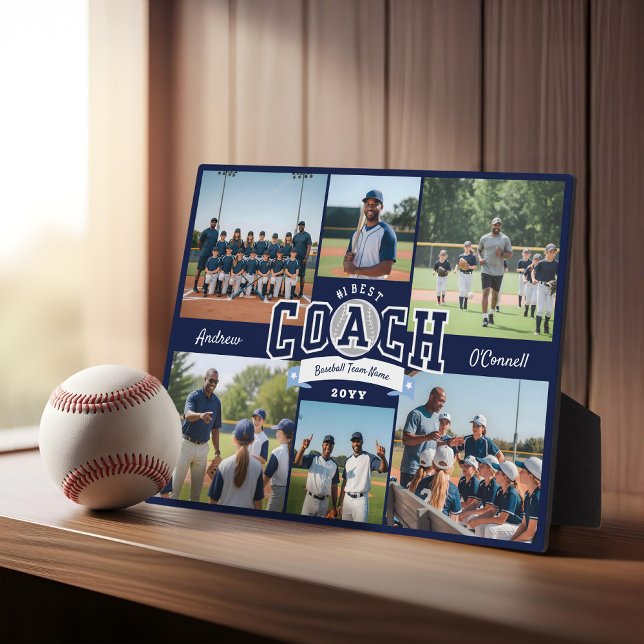 #1 Best Coach Team Photo Collage Appreciation Gift Plaque (#1 Best Coach Team Photo Collage Appreciation Gift Plaque)