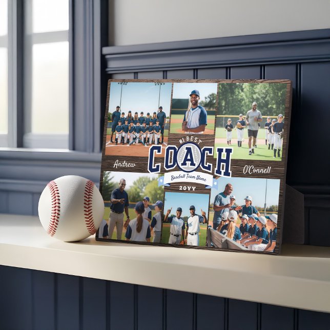 #1 Best Coach Team Photo Collage Appreciation Gift Plaque (#1 Best Coach Team Photo Collage Appreciation Gift Plaque)