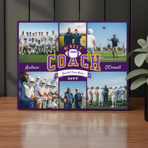 #1 Best Football Coach Photo Appreciation Gift Plaque