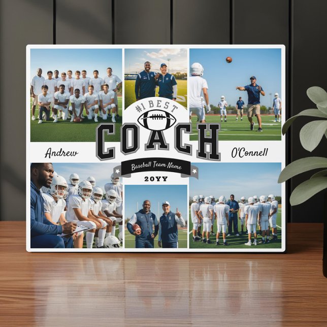 #1 Best Football Coach Photo Appreciation Gift Plaque (#1 Best Football Coach Photo Appreciation Gift Plaque)