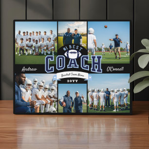 #1 Best Football Coach Photo Appreciation Gift Plaque
