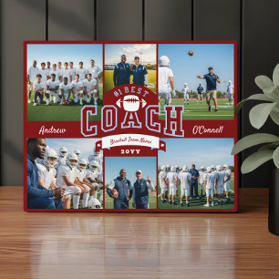 #1 Best Football Coach Photo Appreciation Gift Plaque