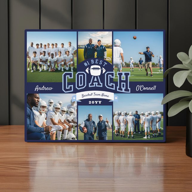 #1 Best Football Coach Photo Appreciation Gift Plaque (#1 Best Football Coach Photo Appreciation Gift Plaque)