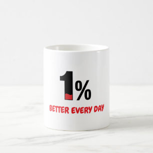 1% Better Every Day – Minimalist Motivation Quote Coffee Mug