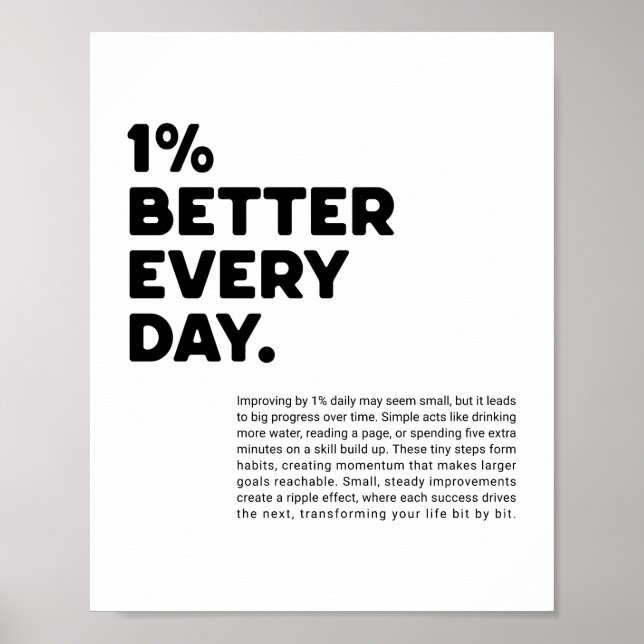 1% better every day motivational poster (Front)
