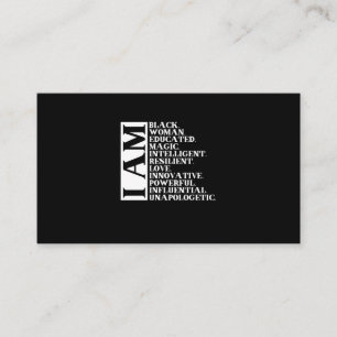1 Black Woman Saying I Am Manuel.Png Business Card