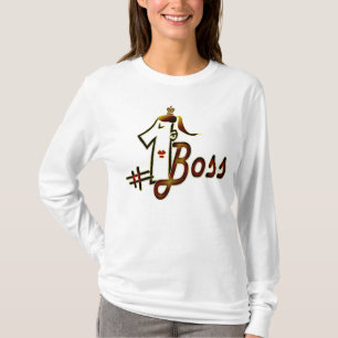 # 1 boss cool text design t-shirt for ladies