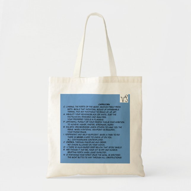 1-Capricorn Dec 22- Jan 19 tote bag (Front)