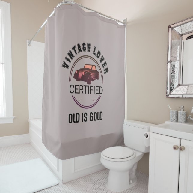 1.car lover vintage   shower curtain (In Situ)