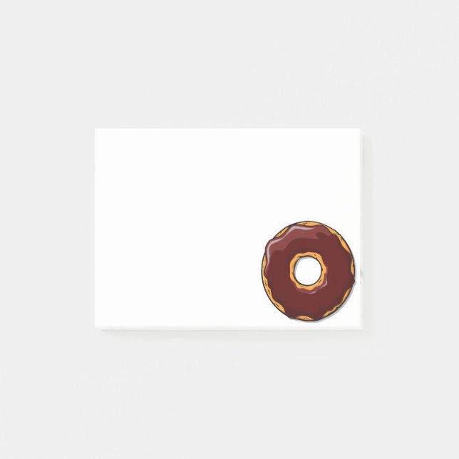 1 Cartoon Chocolate Doughnut Design Post-it Notes (Front)