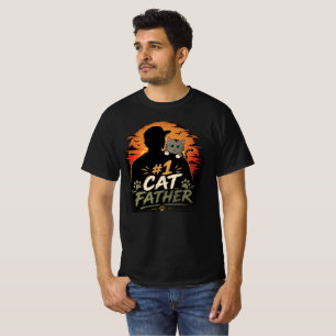#1 Cat Father Dad's Best Pal Cat Tee