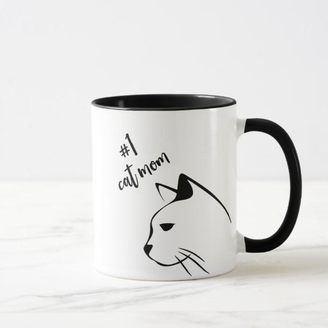 #1 Cat Mum Black Cat Coffee Mug (Right)
