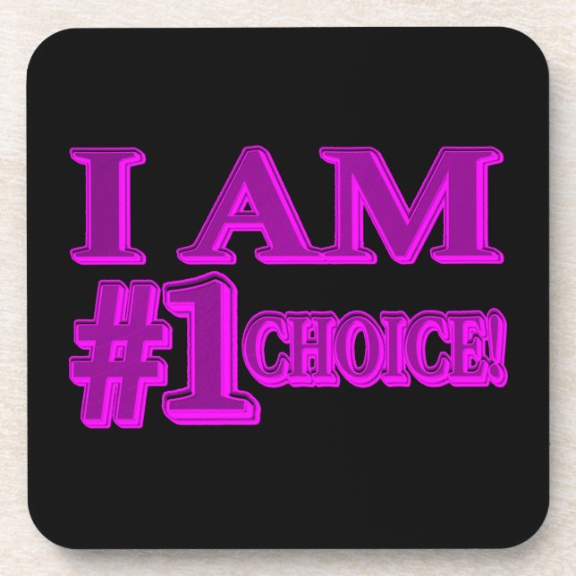 "#1 CHOICE" Cute Expression Design. Buy Now Coaster (Front)