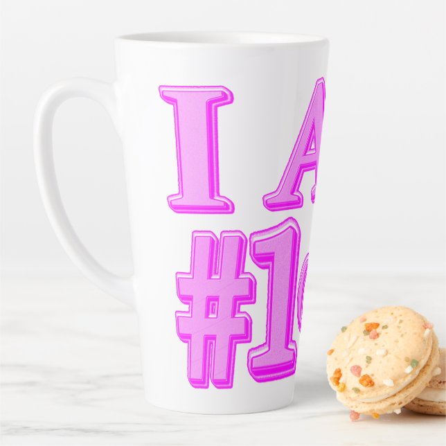 "#1 CHOICE" Cute Expression Design. Buy Now Latte Mug (In Situ)