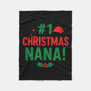 #1 Christmas Nana  Fleece Blanket