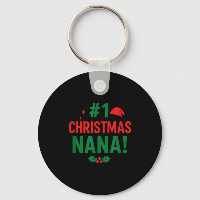 #1 Christmas Nana  Key Ring (Front)