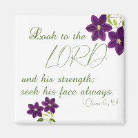 1 Chronicles 1611 Look to the Lord, Purple Floral