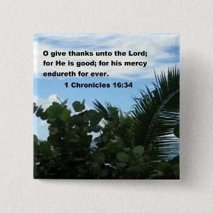 1 Chronicles 16:34 15 Cm Square Badge