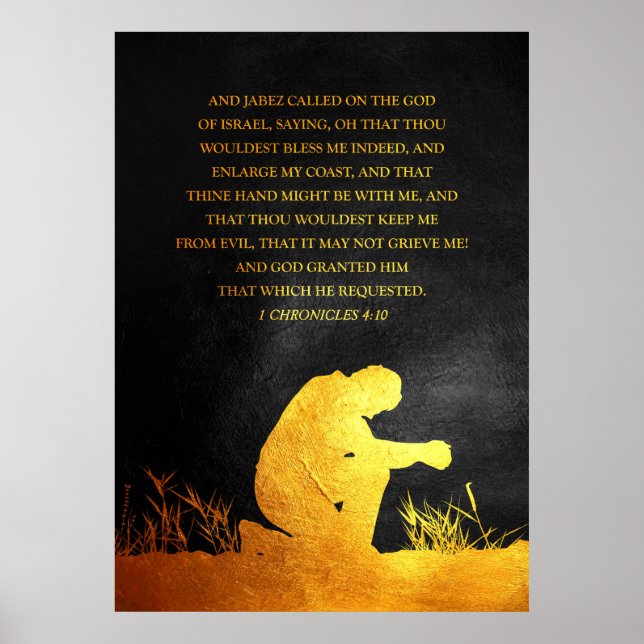 1 Chronicles 4:10 Bible Verse Poster (Front)