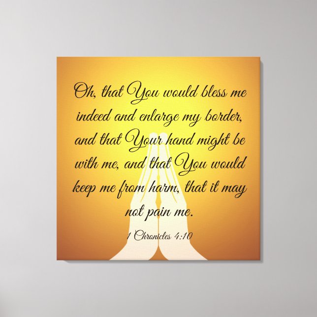 1 Chronicles 4:10 Canvas Print (Front)