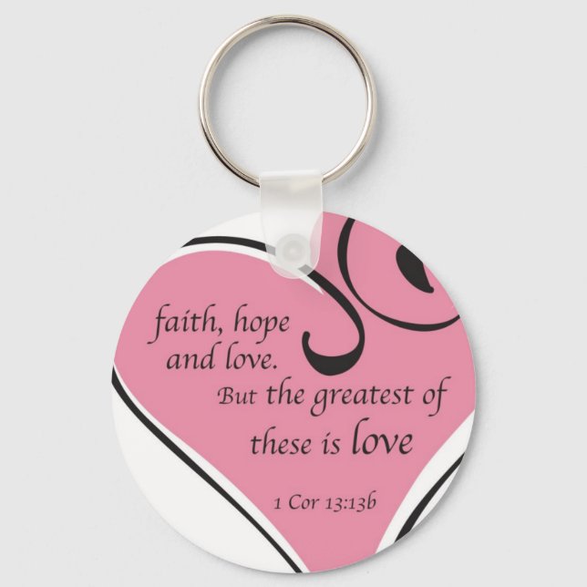 1 Cor 13 Mug Key Ring (Front)