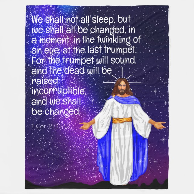 1 Cor. 15:51-52 Fleece Blanket (Front)