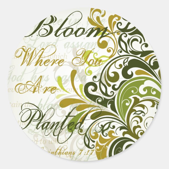 1 Cor 7 17 Scripture Art Classic Round Sticker (Front)