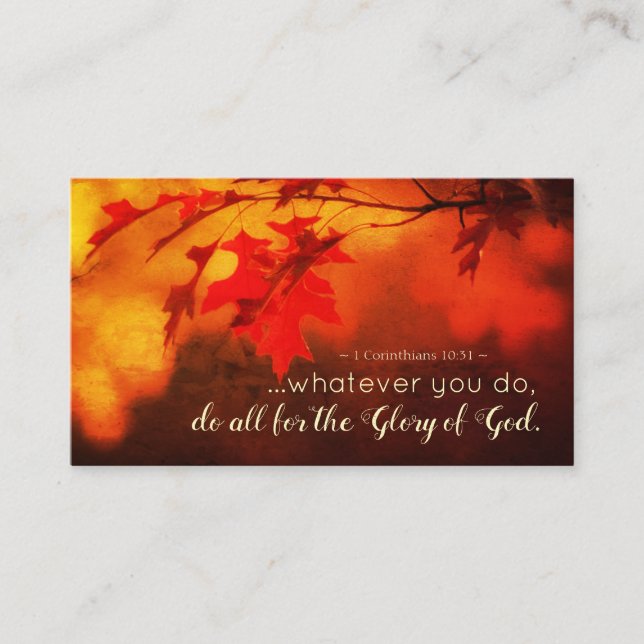 1 Corinthians 10:31 Do All for the Glory of God Business Card (Front)