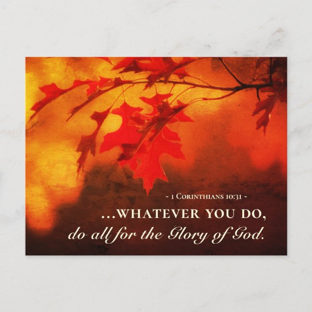 1 Corinthians 10:31 Do All for the Glory of God Postcard (Front)